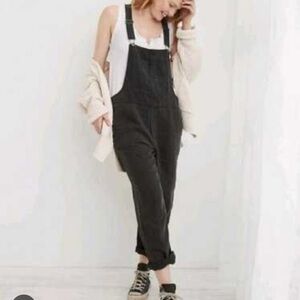 Aerie linen and lyocell blend olive green overalls